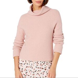 Mock Neck Wool Blend Pink Pullover Sweater XS